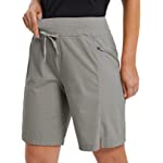BALEAF Women&#39;s Quick Dry Hiking Long Shorts 9&quot; Bermuda Cargo for Curvy Lightweight Knee Length Shorts w Pockets Grey Size M