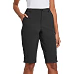 BALEAF Women&#39;s Camping Quick Dry Stretch Hiking Cargo Shorts Lightweight Water Resistant Summer Nylon Active Travel Black Size XL