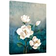 Teal Wall Art White Flower Modern Bathroom Pictures Teal and Gray Wall Art for Bedroom Painting Wall Decor Framed Ready to Hang