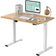 Flexispot EC1 Electric Adjustable Height Standing Desk 48 x 30 Inches Whole Piece Board Sit Stand Desk Base Home Office Computer Table Stand up Desk Classic(White Frame + 48 in Maple Top)