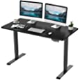 FLEXISPOT EN1B-R5528B Electric Height Adjustable Desk, 55 x 28 Inches, Home Office Sit Stand Up Desk(Black Frame +55 inch Black Top)
