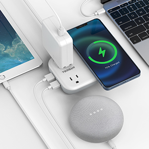 all in one design usb power strip with wireless charger