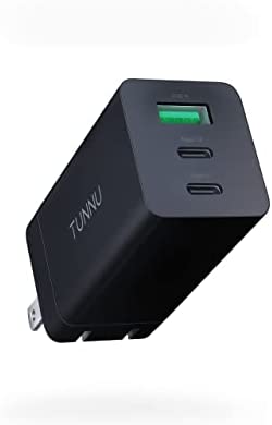 65W USB C Charger: TUNNU GaN Charger - Usbc Charger Block - Type C Wall Charger - Foldable Multi Charger USB C for MacBook Pro/Air iPad Pro Galaxy S20/S10 Dell XPS 13 Note 20/10+ iPhone 13/Pro Pixel