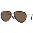 BURBERRY Oliver BE3125 101773 59MM Gold/Dark Brown Pilot Sunglasses for Men + BUNDLE With Designer iWear Complimentary Eyewear Kit