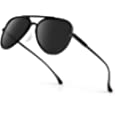 BIRCEN Polarized Aviator Sunglasses for Men - Women UV Protection Classic Shades with Retro AL-Mg Frame and Spring Hinge BC2567