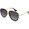 Gucci GG0062S 011 57M Gold/Grey Gradient Flash Polarized Aviator Sunglasses For Men + BUNDLE with Designer iWear Complimentary Eyewear Care Kit