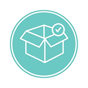 Box icon with check mark innovated products developed in house 