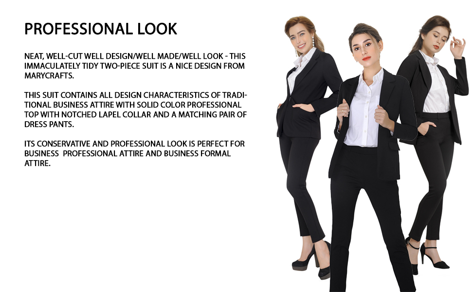 business profestional formal attire Marycrafts Women''s Business Blazer Jacket Pant Suit Set For Work
