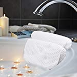 AmazeFan Bath Pillow, Bathtub Spa Pillow with 4D Air Mesh Technology and 7 Suction Cups, Helps Support Head, Back, Shoulder and Neck, Fits All Bathtub, Hot Tub and Home Spa