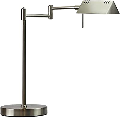 O''Bright LED Pharmacy Table Lamp, Full Range Dimming, 12W LED, 360 Degree Swing Arms, Desk, Reading, Craft, Work Lamp, ETL Tested, Brushed Nickel