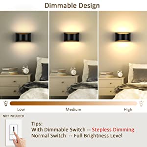 black dimmable wall sconces