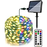 Ollny Solar String Lights Outdoor Waterproof Warm White &amp; Multicolor, 11 Modes 80FT 240LED Solar Fairy Lights with Remote, Solar Outdoor Lights for Garden Tree Patio Yard Christmas Party Wedding