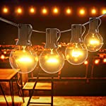 Outdoor String Lights 50Ft G40 Globe outdoor Lights with 52Edison Glass Bulbs 2Spare Connectable Hanging Light for Backyard Balcony Cafe Party Home Decor,Patio Lights Waterproof for Indoor and Outdoor
