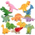 Gardien Baby Dinosaur Bath Toys - 12 PCS Dinosaur Bathtub Toy Set for Child Boys Girls Soft Party Favors Bath Time Shower Pool Party Toddlers 1-3 Gift for 3 4 5 6 7 Years Old Kids No Holes
