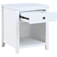 Knocbel Solid Wood Nightstand with Storage Drawer &amp; Compartment, Sofa Side End Table Bedside Table Night Stand, Fully Assembled, 24&quot; H x 20.8&quot; W x 18&quot; D (White)