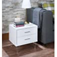 Contemporary 2-Drawer Nightstand with Metal V-Shaped Legs, 20&quot; L x 16&quot; W x 18&quot; H