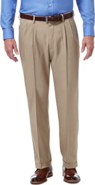 Haggar Men's Premium Comfort Classic Fit Pleat Front Pant Reg. and Big & Tall Sizes