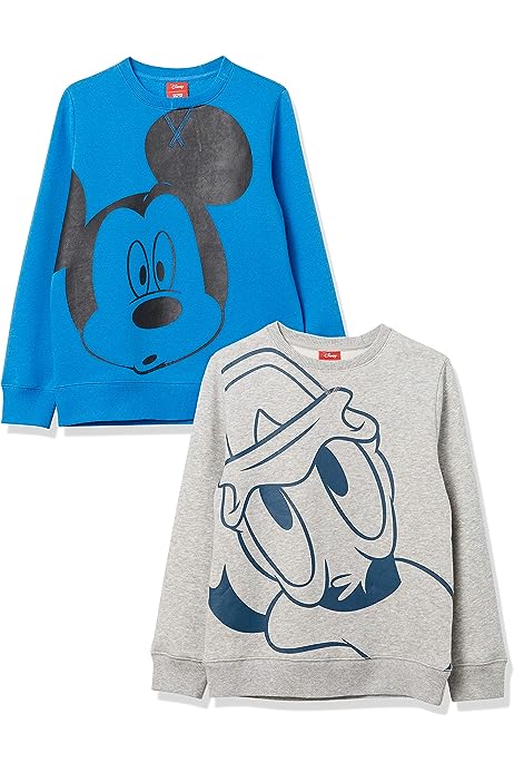 Disney | Marvel | Star Wars Boys and Toddlers' Fleece Crew Sweatshirts, Pack of 2