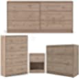 Home Square 4 Piece Bedroom Set with Chest Nightstand and 2 Dressers in Oak
