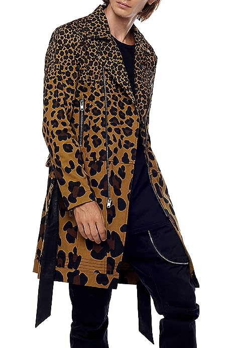 Sahara Leopard Print Denim Coat, Men's