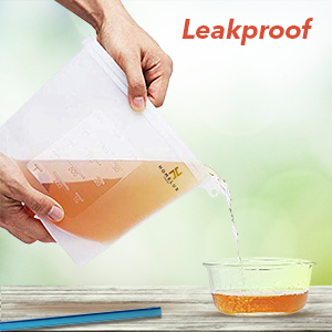 LEAK PROOF Best for liquids soup sauce smootie pet food baby airtight zip seal feature safe