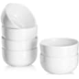 DOWAN Small Bowls, White Ceramic Cereal Bowls, 10 Ounce Dessert Bowls Ice Cream Bowls, 6 Packs Soup Bowls Set for Kitchen, Serving Bowls for Dipping, Rice, Side Dish, Small Portions, Microwave Safe
