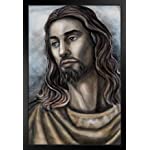 Jesus Christ Son of God Messiah Portrait Illustration Fine Art Print Stand or Hang Wood Frame Display Poster Print 9x13
