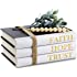 Hardcover Decorative Book,Modern Hardcover Decorative Books,FAITH|HOPE|TRUST(Set of 3) Stacked Books for Decorating Coffee Ta
