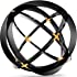 Black & Gold Iron Sphere - 7 inches - Decorative Bands Metal Sculpture - Modern Home Decor Accents - Tabletop Decorations for