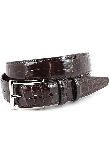 Genuine American Alligator Belt - Brown