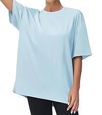 Women''s Casual Oversized T-Shirts Summer Crewneck Short Sleeve Workout Basic Tee Tops
