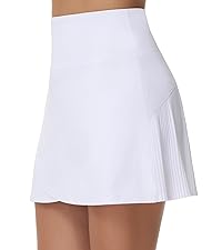 Women''s High Waisted Tennis Skirts Crossover Hemline Back Pleated Golf Skorts with Inner Shorts