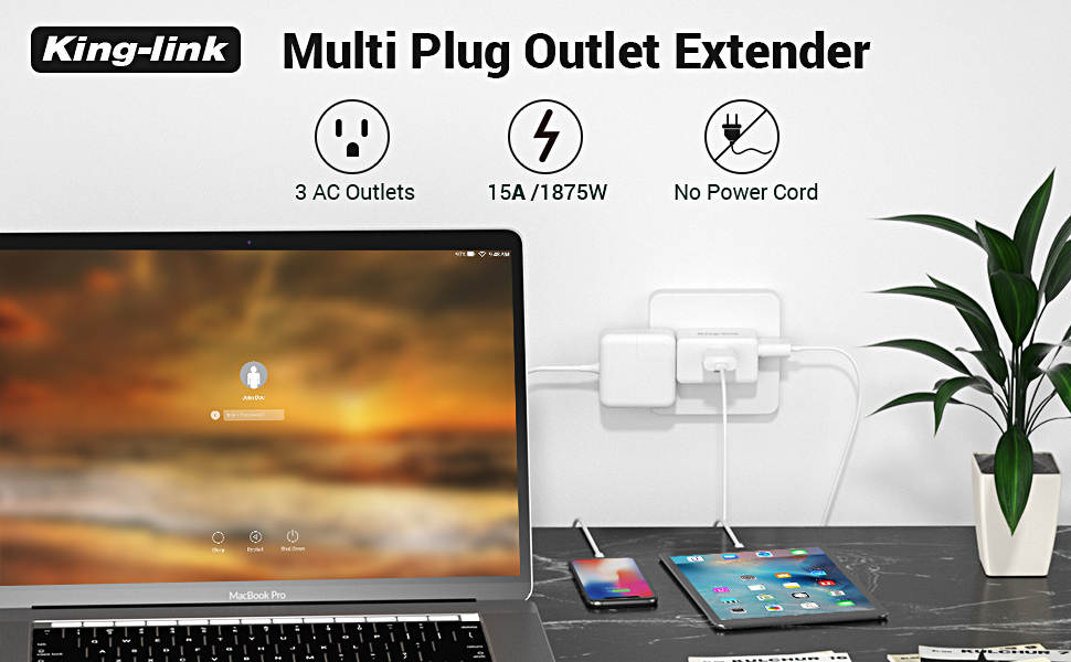 Multi Plug Outlet Extender