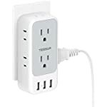 Multi Plug Outlet Extender with USB, TESSAN Electrical 7 Outlet Splitter with 3 USB Wall Charger, Multiple Power Expander for Cruise, Home, Office, Dorm Essentials