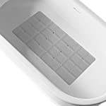 Webos Foldable Non Slip Silicon Bath Mat Bathtub mat no Suction Cups Shower mats for Textured Tub and Reglazed Tub (Foldable -Grey, 28-inch x 14-inch)