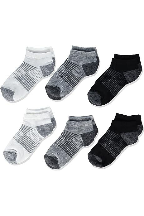 Unisex Kids' Cushioned Athletic Low Cut Socks, 6 Pairs