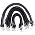 XSTRAP Multiple Size Natural Rubber Tarp Bungee Straps Tie Down Cords Crimped S Hooks Heavy Duty Ideal for Securing Tarps - 20 Pack