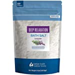 Deep Relaxation Bath Salt 128 Ounces Epsom Salt with Natural Lavender Essential Oil Plus Vitamin C in BPA Free Pouch