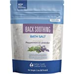 Back Soothing Bath Salt 32 Ounces Epsom Salt with Natural Bergamot, Lavender, Eucalyptus and Peppermint Essential Oils Plus Vitamin C in BPA Free Pouch with Easy Press-Lock Seal