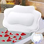 Bathtub Pillow for Soaking Tub,5D Air Mesh Bathroom Pillow,Non-Slip 4 Powerful Suction Cups,Bath Pillow for Head,Neck and Shoulder Support