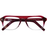 EAREADA Men Vintage Aviator Eyeglasses Kingsman Glasses MPO848DTO Acetate Frames Clear Lens Glasses (Deep Burgundy Frame)…