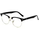 Shiratori New Vintage Fashion Half Frame Semi-Rimless Clear Lens Glasses Gold