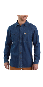 carhartt, mens, shirt, long sleeve, cotton, work, workwear