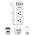 EyGde Multi Plug Outlet Extender Surge Protector 1700J, Wall Power Strip with Rotating Plug &amp; 4 USB Charging Ports (1 USB C), 3 Side Swivel Outlet Splitter with 6 Spaced Sockets for Home Office Travel