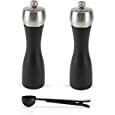 Peugeot Fidji 8.25 Inch Salt &amp; Pepper Mill Gift Set, Black Matte - With Stainless Steel Spice Scoop &amp; Clip