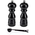 Peugeot Paris u&#39;Select Salt &amp; Pepper mill, Gift Set, Black Lacquer - With Stainless Steel Spice Scoop/Bag Clip (5 Inch)