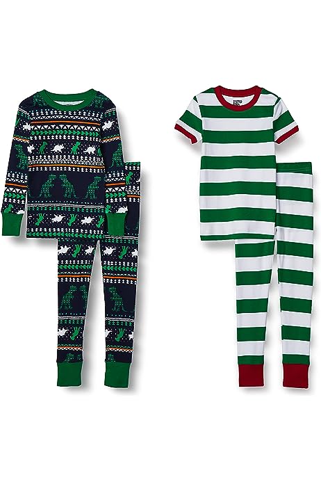 Babies, Toddlers, and Boys' Snug-fit Cotton Pajamas Sleepwear Sets (Previously Spotted Zebra), Multipacks