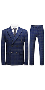 Men''s Two Piece Slim Fit Set Double breasted Business Set