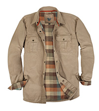 Gioberti Men''s 100% Cotton Brushed and Soft Twill Shirt Jacket with Flannel Lining