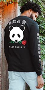 Riot Society Panda Rose Long Sleeve T-Shirt